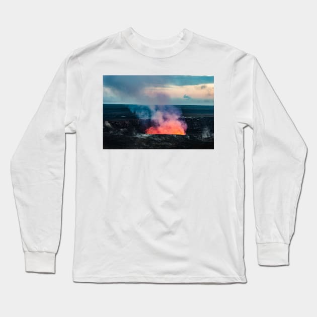 Erupting volcano Long Sleeve T-Shirt by KensLensDesigns